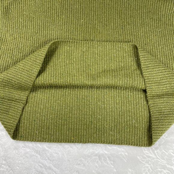 🔥J. Jill V-neckline Rustic Knit Bell Sleeves Green Pullover Sweater Women Sz M - Picture 10 of 14